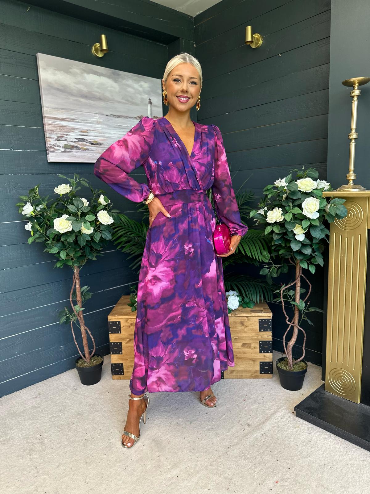 Emily Banded Midi Dress Navy