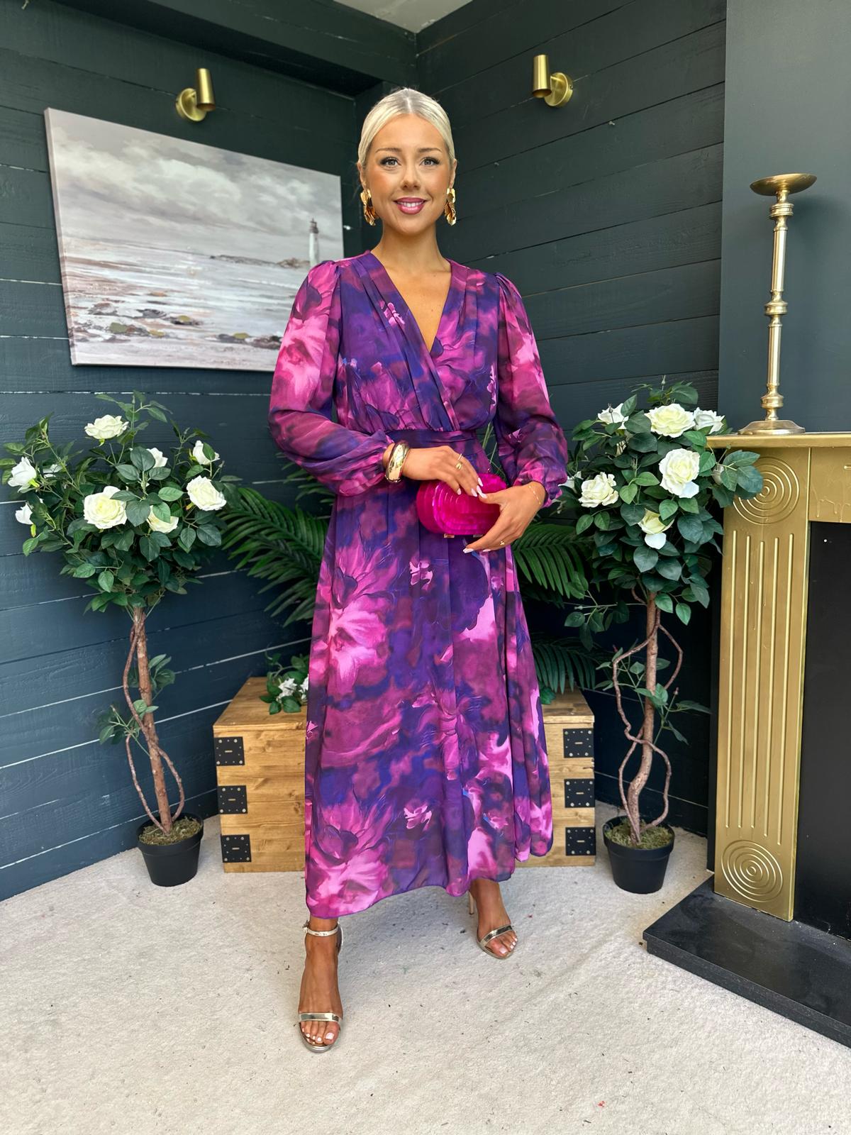 Emily Banded Midi Dress Navy