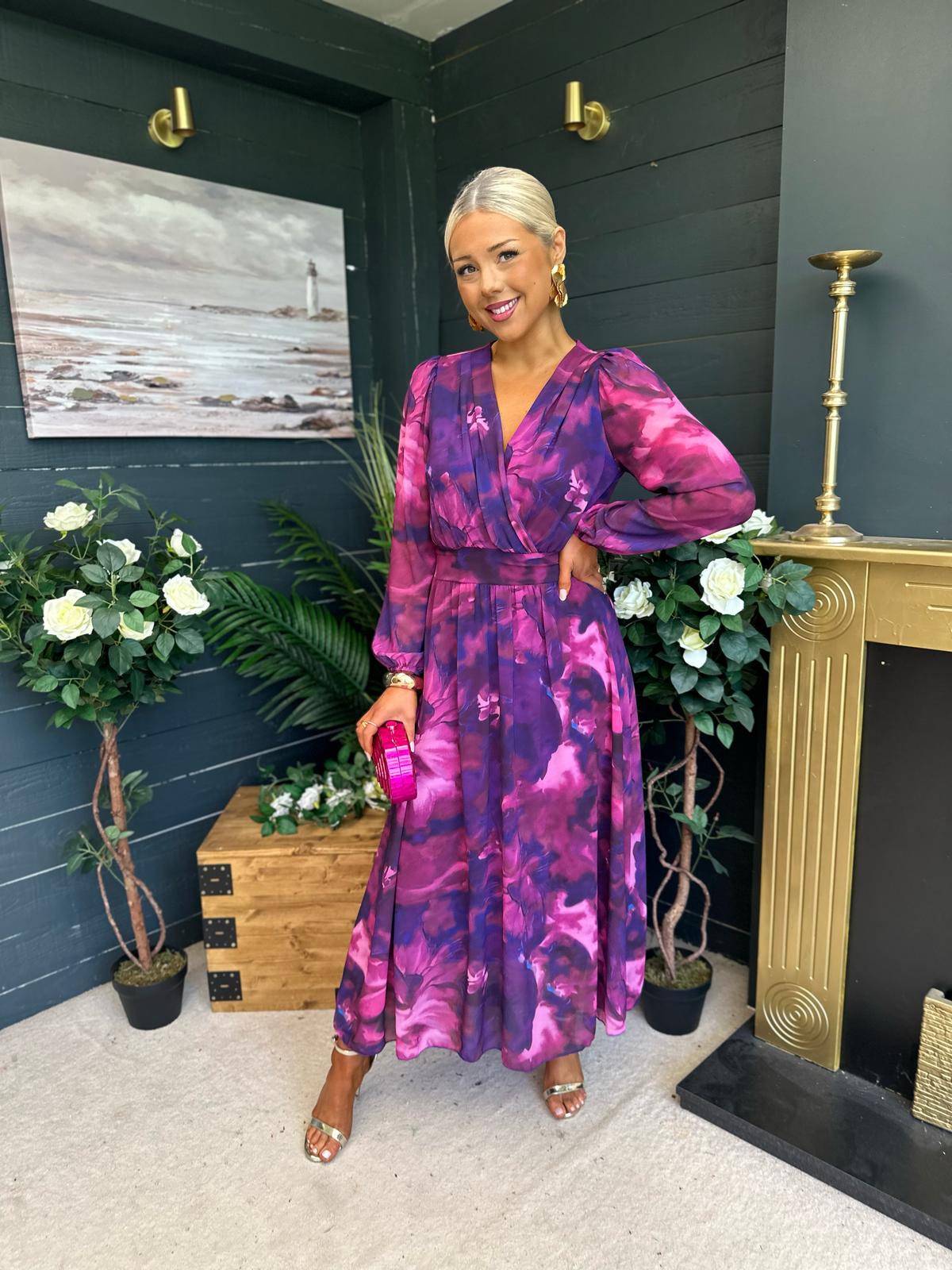 Emily Banded Midi Dress Navy