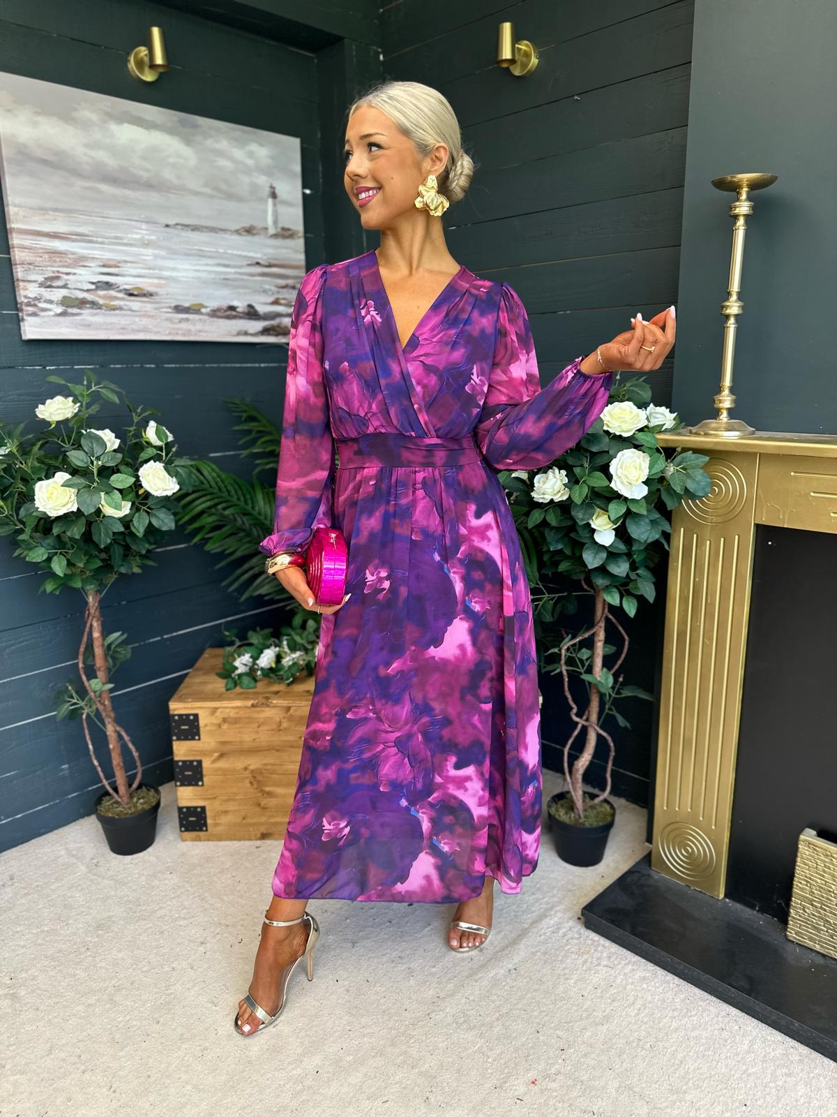 Emily Banded Midi Dress Navy