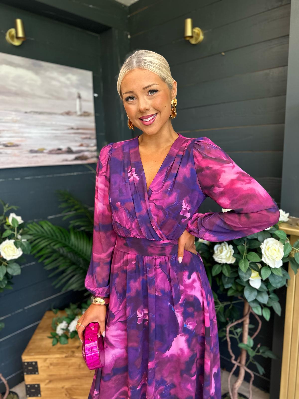Emily Banded Midi Dress Navy