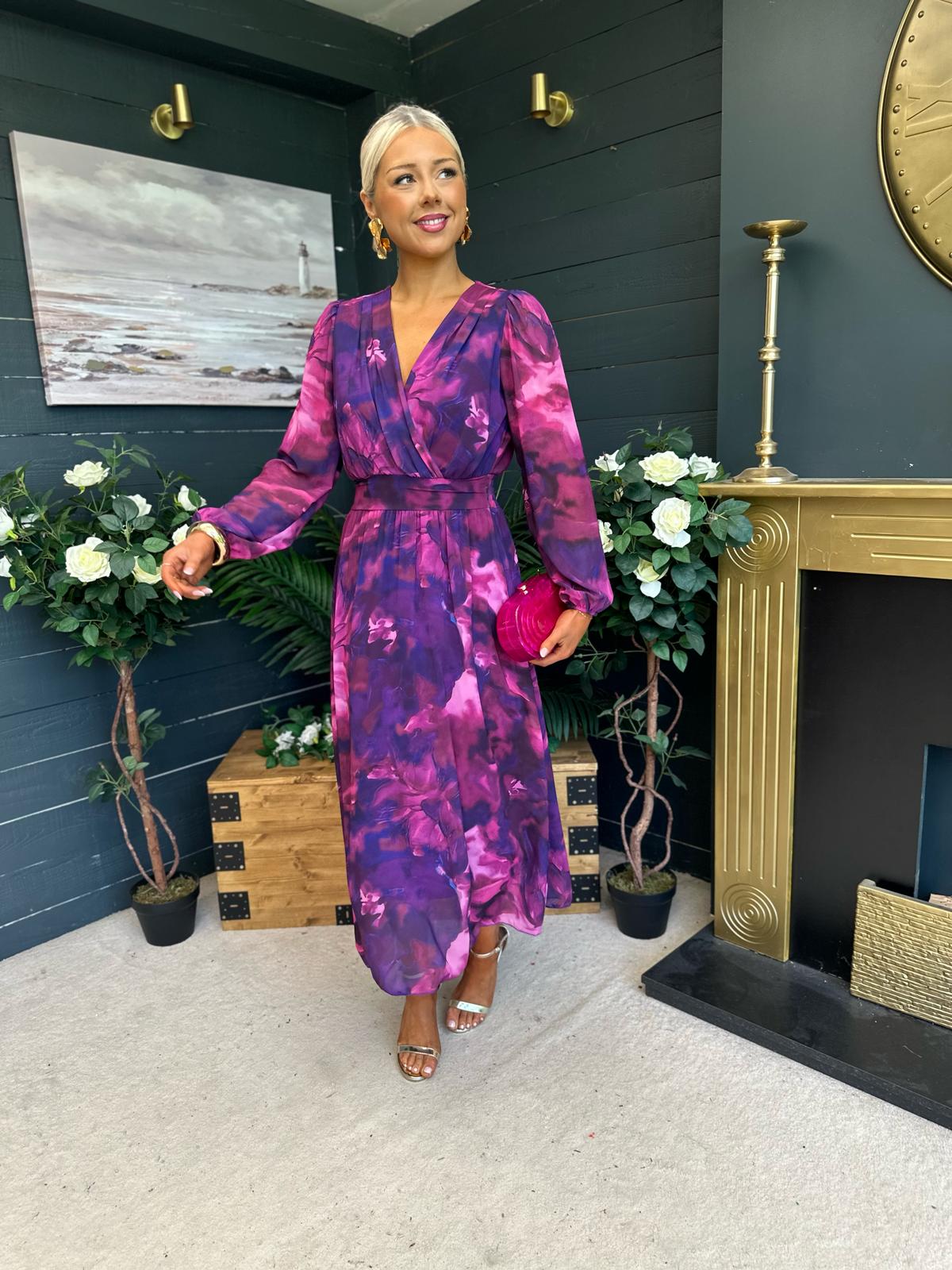 Emily Banded Midi Dress Navy