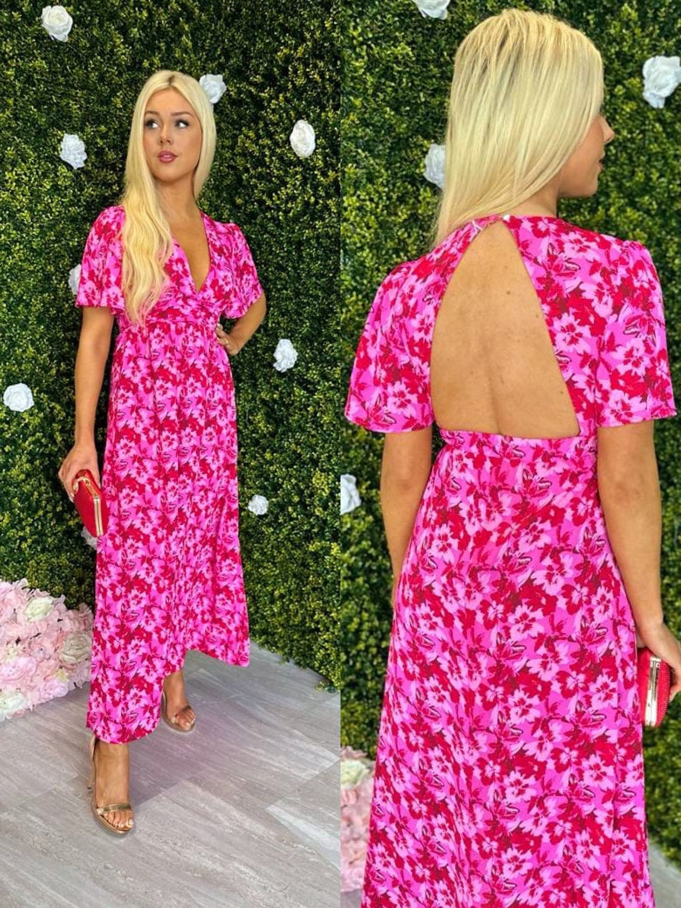 Yvette Midaxi Dress Pink