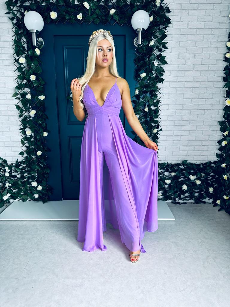Lyndell Cape Jumpsuit Lilac