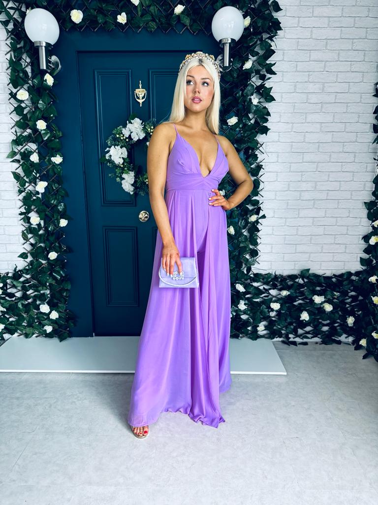Lyndell Cape Jumpsuit Lilac