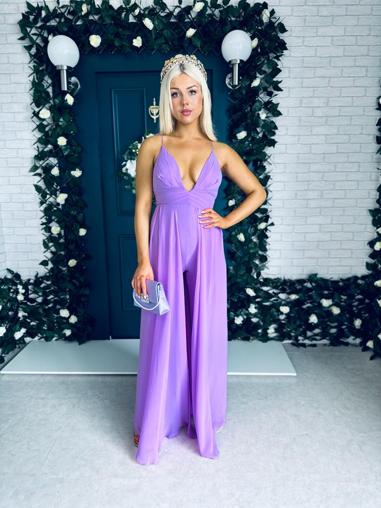 Lyndell Cape Jumpsuit Lilac