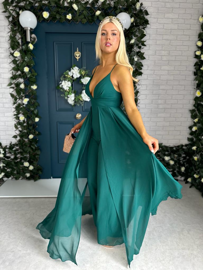 Lyndell Cape Jumpsuit Forest