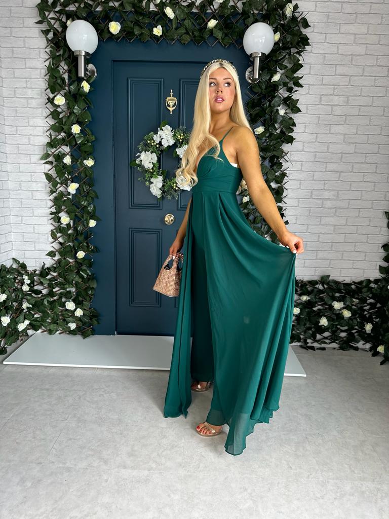 Lyndell Cape Jumpsuit Forest