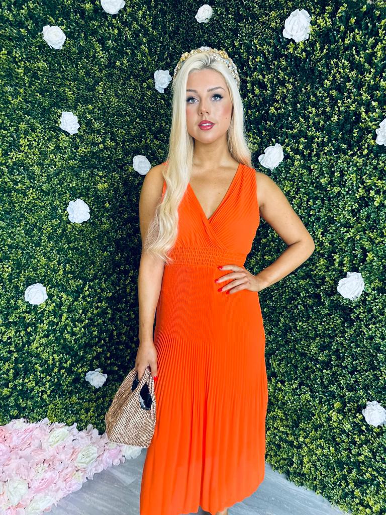 Keley Banded Dress Orange