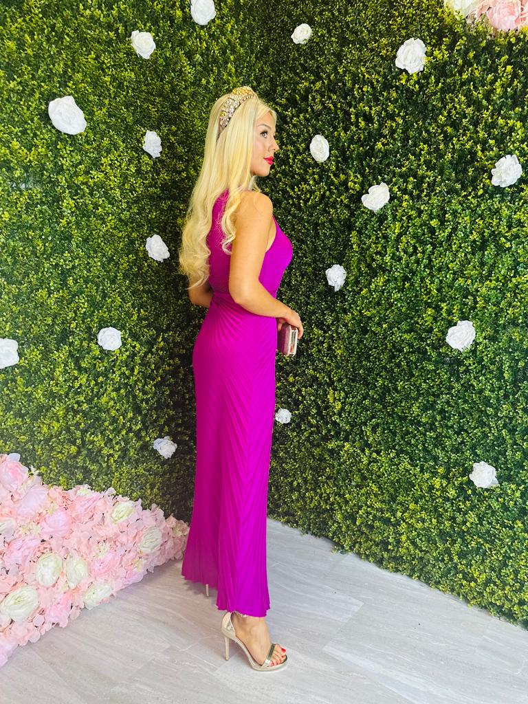Mel Pleated Maxi Dress Orchid