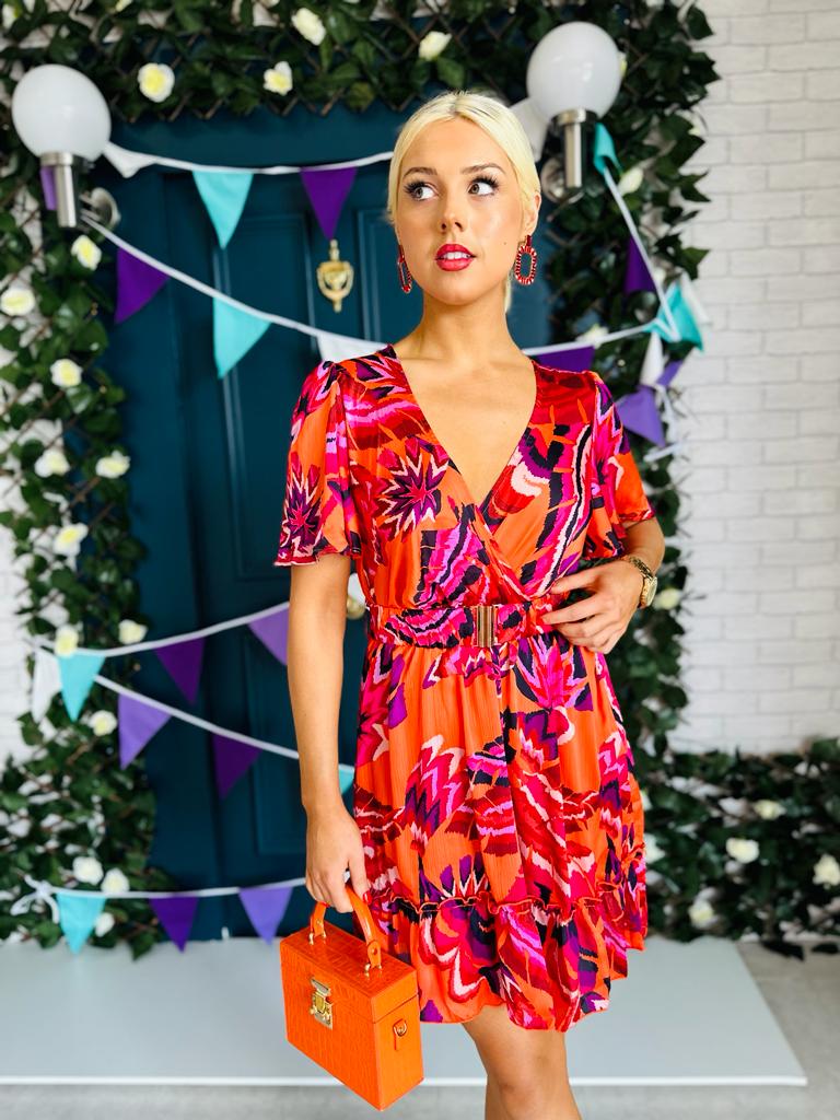 Faya Skater Dress Floral Rouge