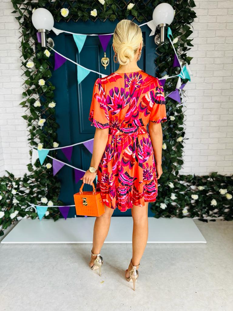 Faya Skater Dress Floral Rouge