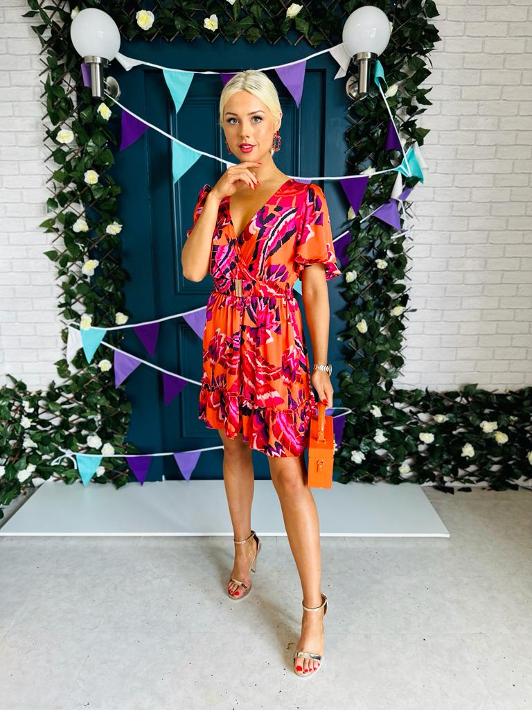 Faya Skater Dress Floral Rouge