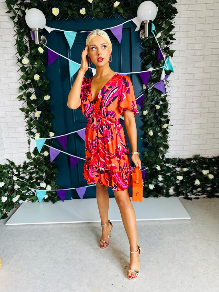 Faya Skater Dress Floral Rouge