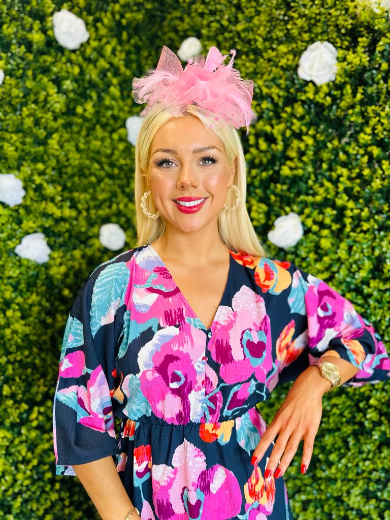 Josie Black Floral Tiered Midi Dress