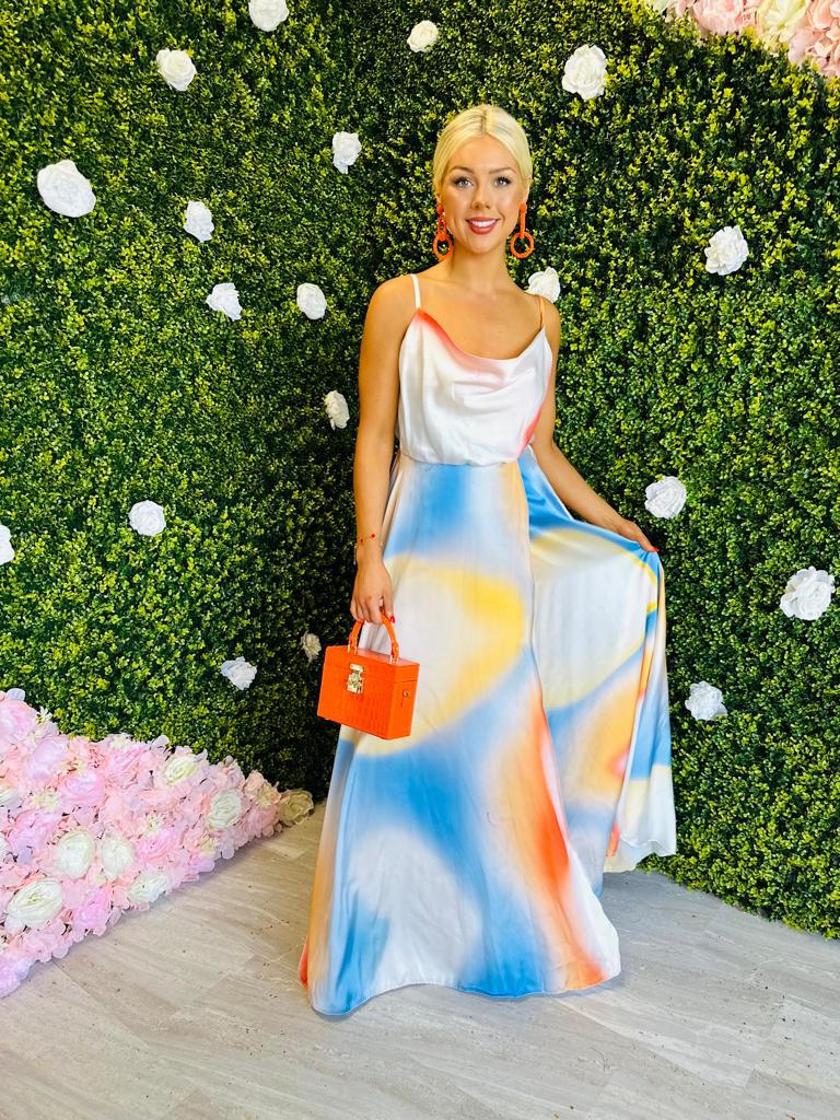 Pearl Tie Dye Maxi Dress Sky