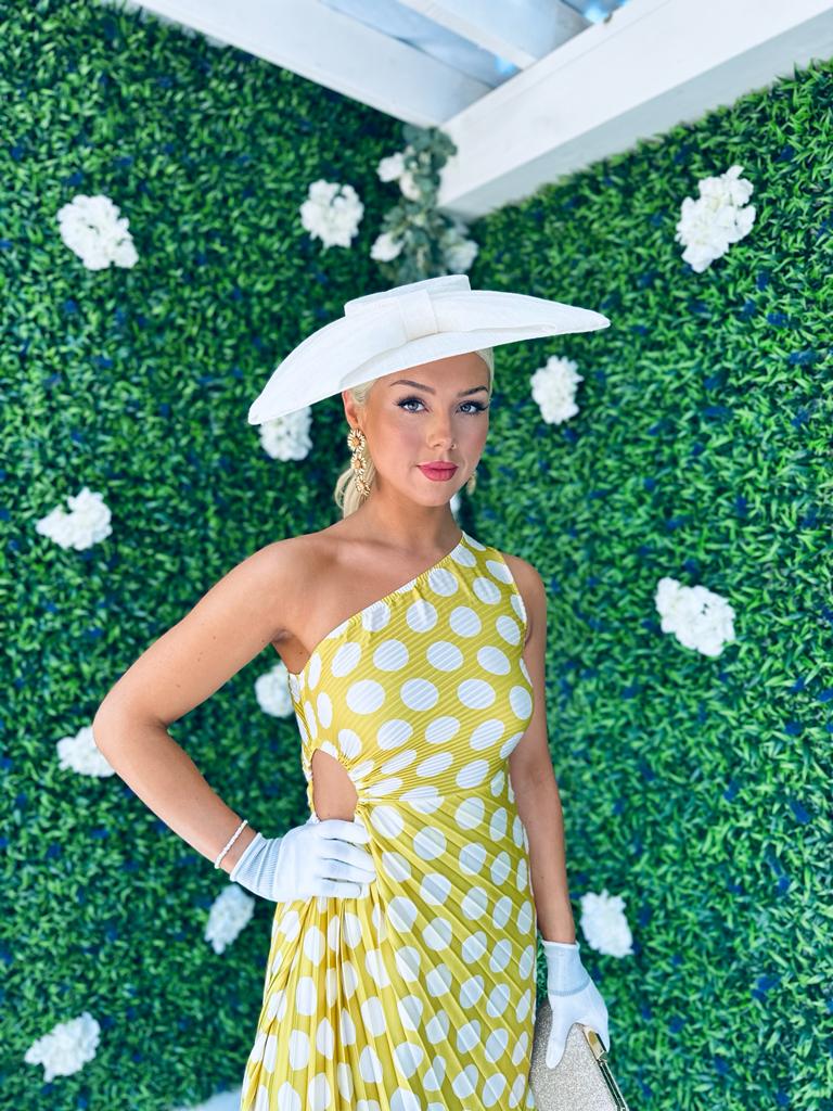 Toni Pleat Dress Polka Tuscan