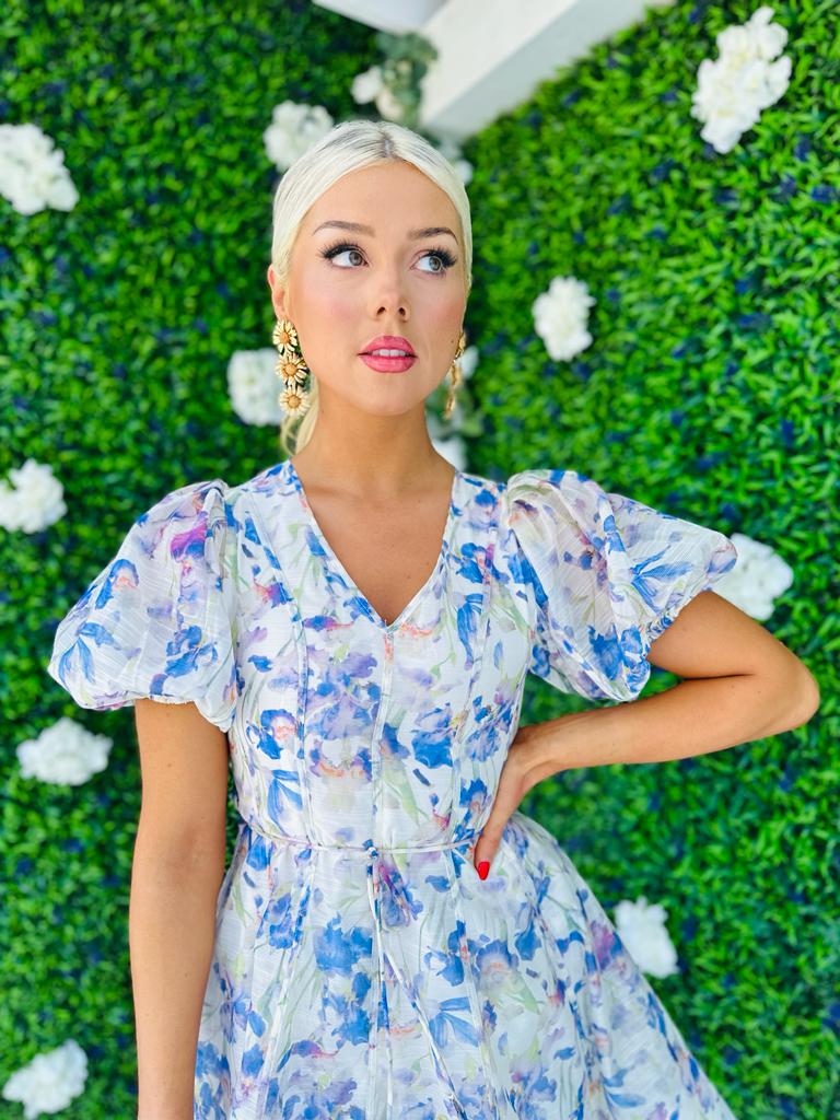 Hanna Mini Dress Blue Floral