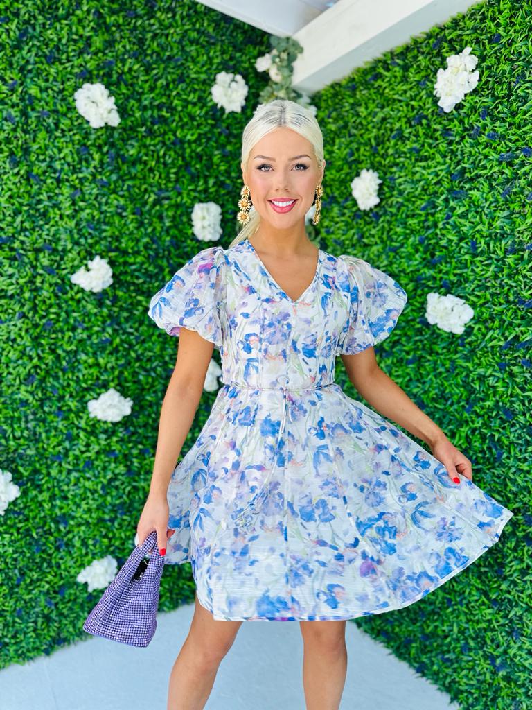 Hanna Mini Dress Blue Floral