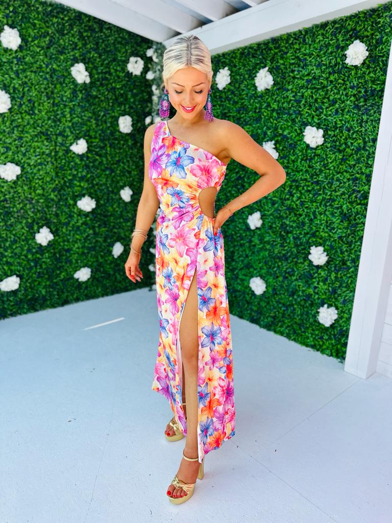 Bri Midi Dress Floral Rose