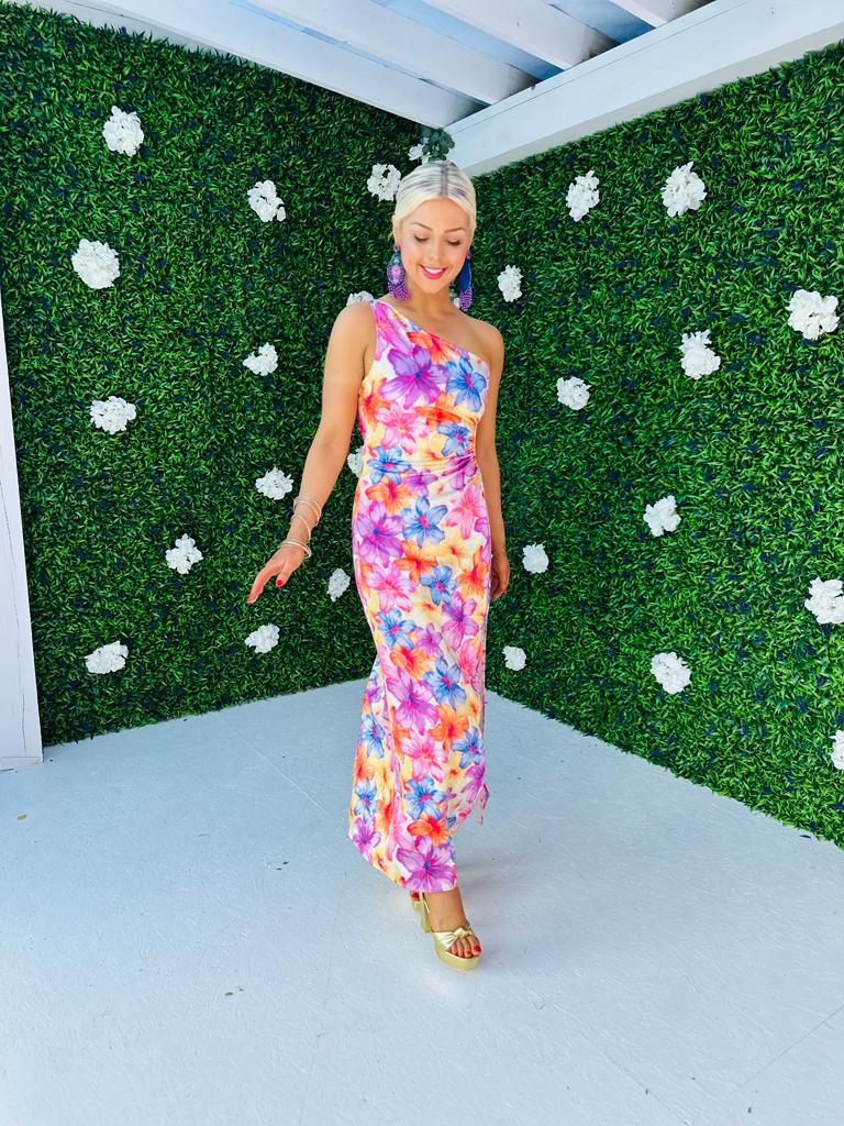 Bri Midi Dress Floral Rose