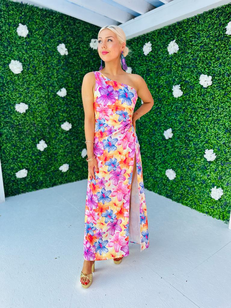 Bri Midi Dress Floral Rose