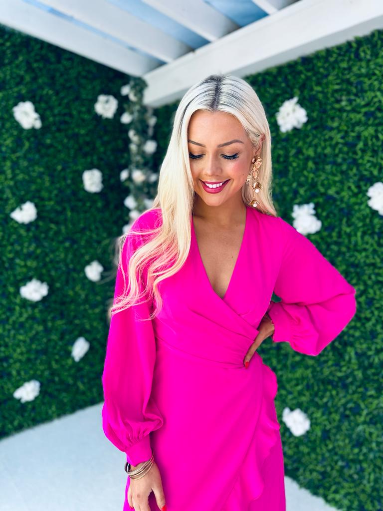 Elea Frill Detail Dress Pink