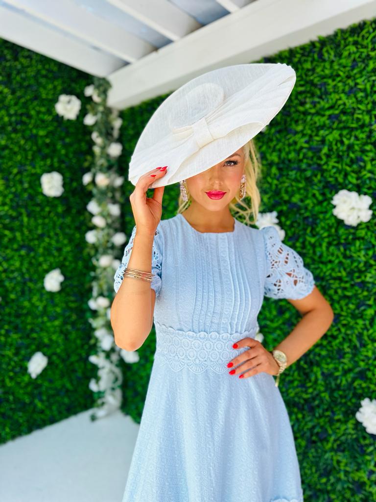 Zoe Crochet Maxi Dress Blue