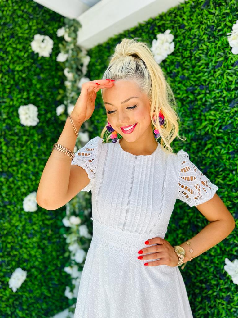 Zoe Crochet Maxi Dress White