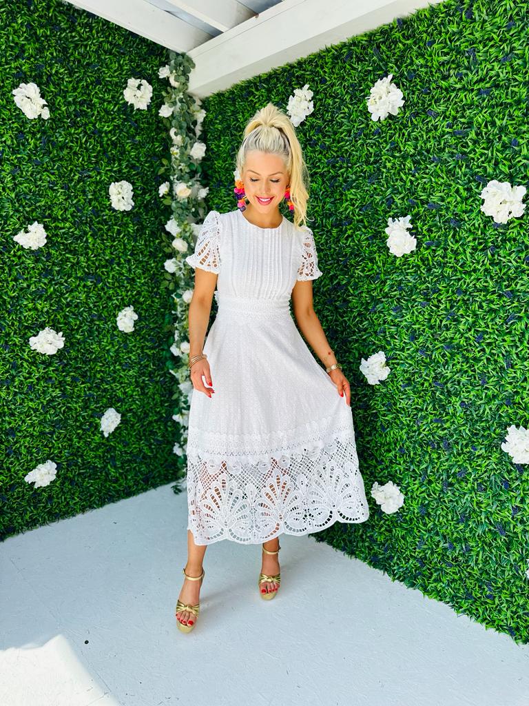 Zoe Crochet Maxi Dress White