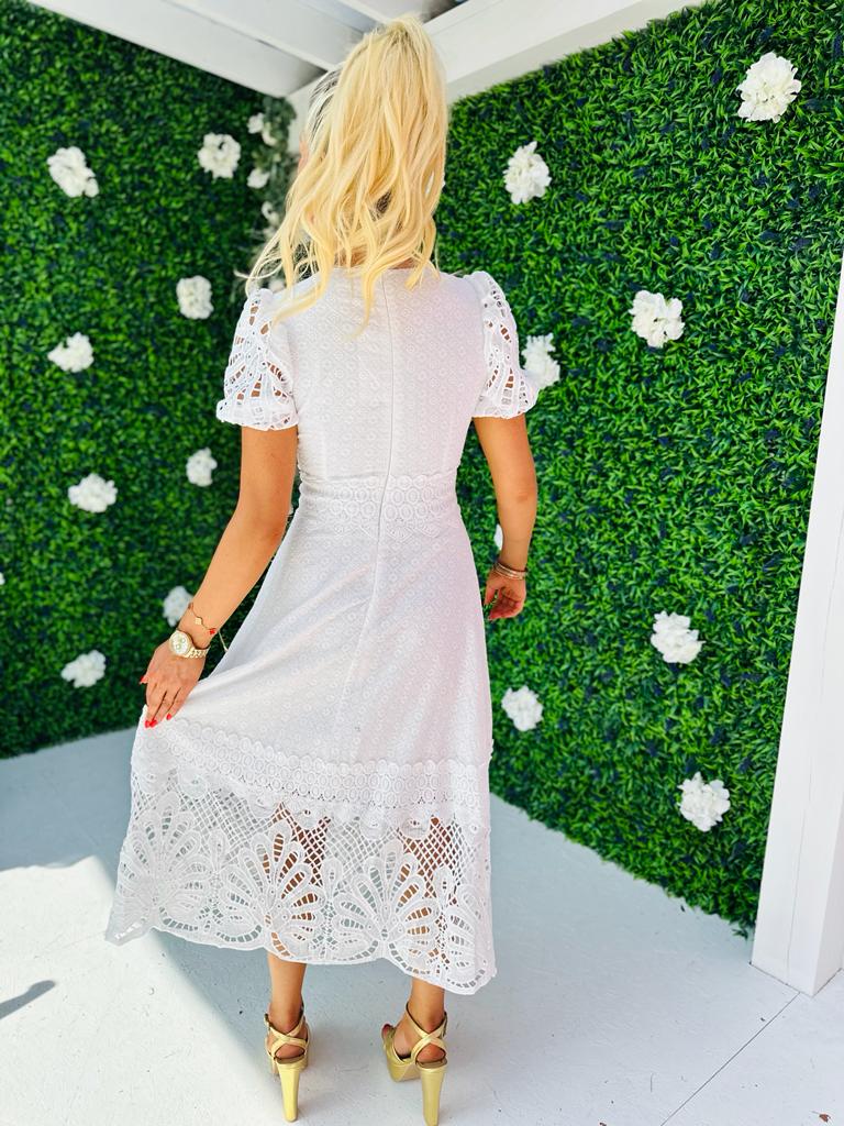 Zoe Crochet Maxi Dress White