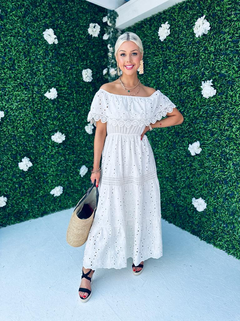 Rita Crochet Maxi Dress Ivory