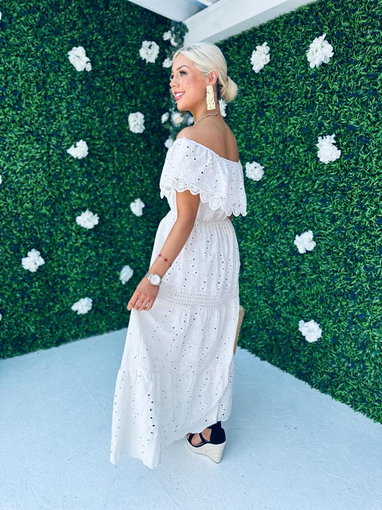 Rita Crochet Maxi Dress Ivory