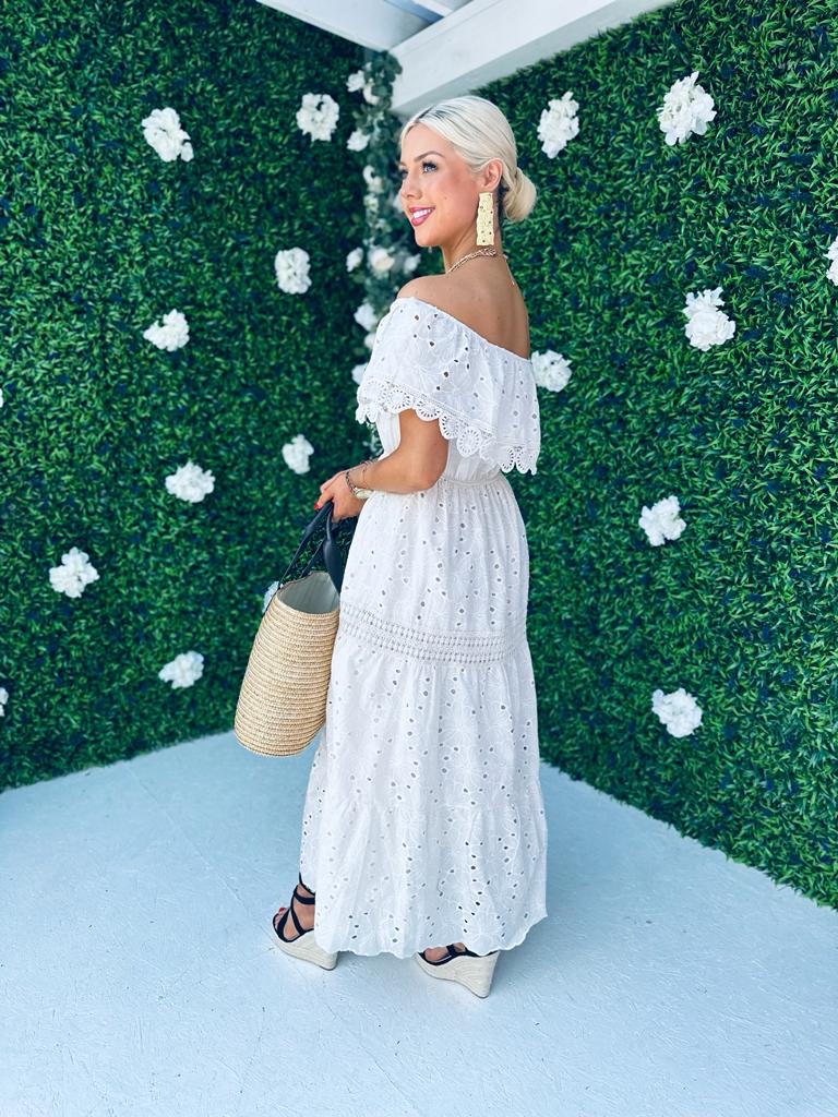 Rita Crochet Maxi Dress Ivory