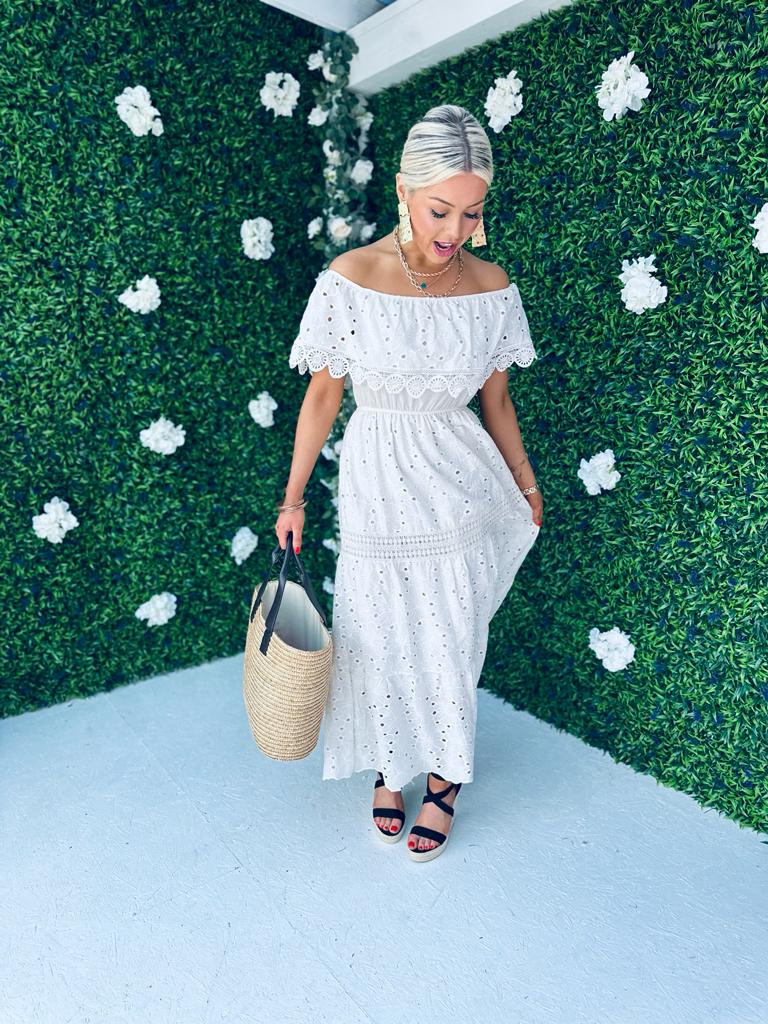 Rita Crochet Maxi Dress Ivory