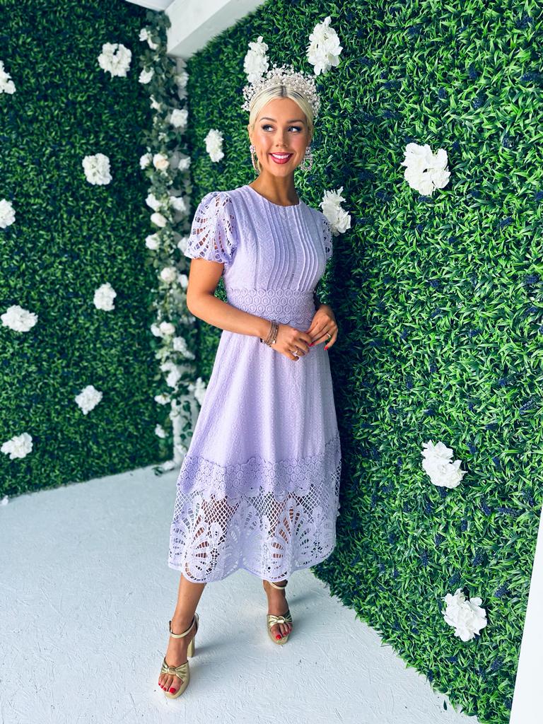 Zoe Crochet Maxi Dress Lilac