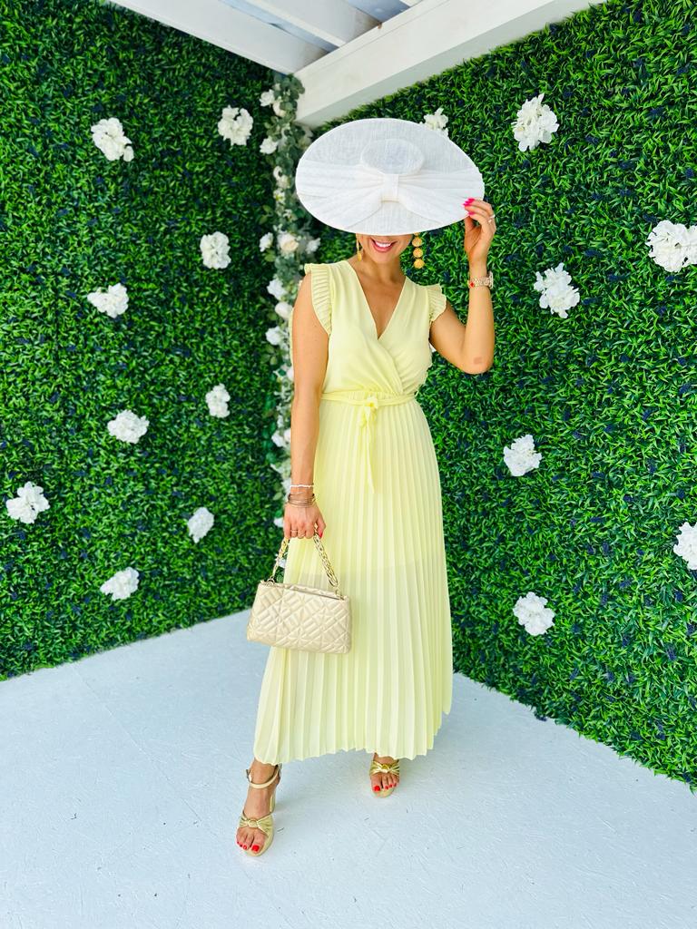 Polly Pleated Maxi Dress Daffodil