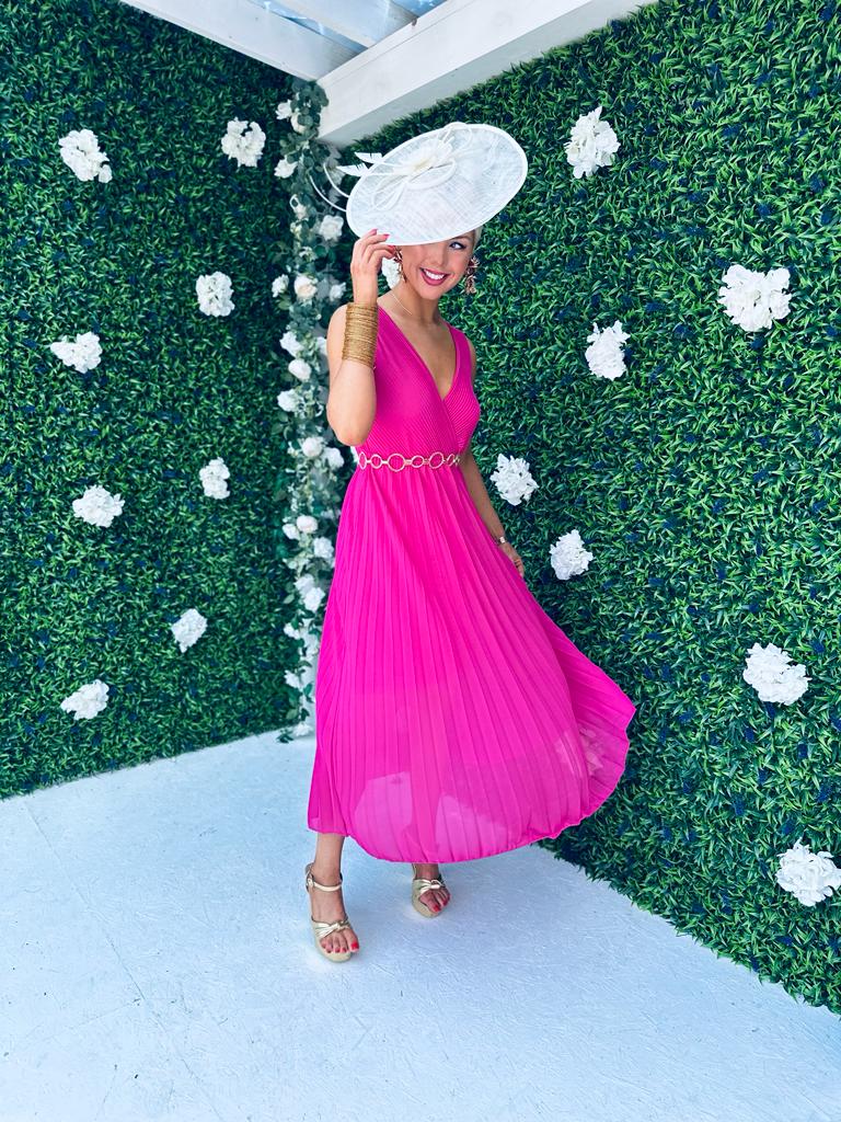 Rocco Pleated Dress Fuchsia
