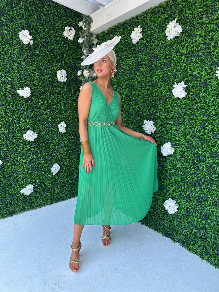 Rocco Pleated Dress Green