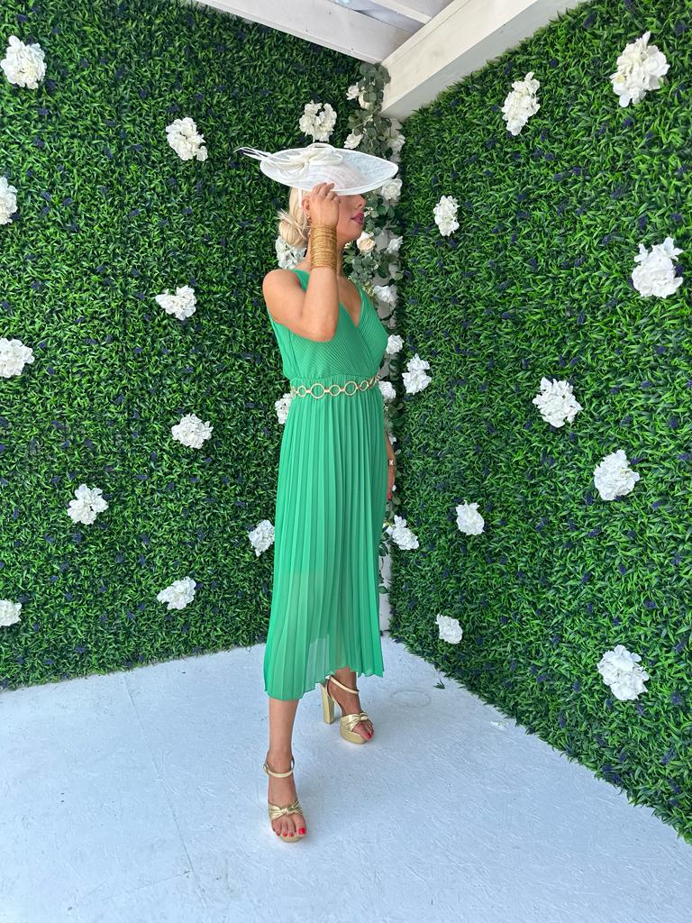 Rocco Pleated Dress Green