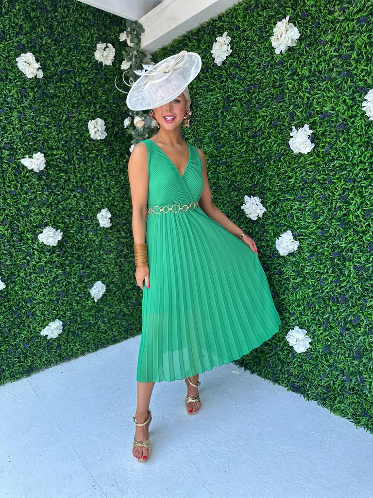 Rocco Pleated Dress Green