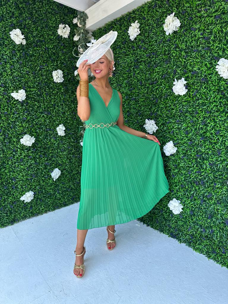 Rocco Pleated Dress Green