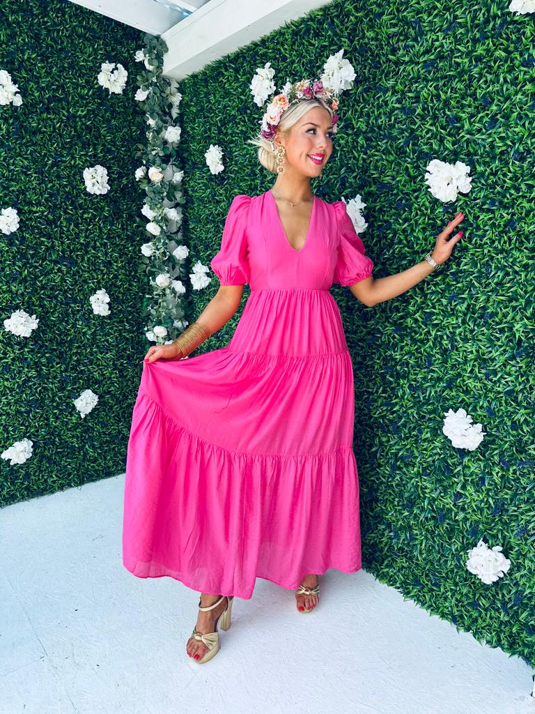 Mabel Open Back Maxi Dress Pink