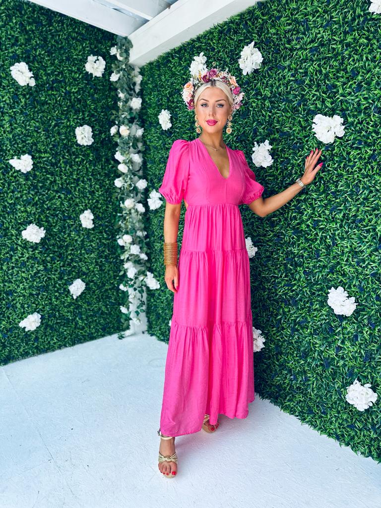 Mabel Open Back Maxi Dress Pink