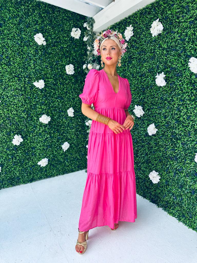 Mabel Open Back Maxi Dress Pink
