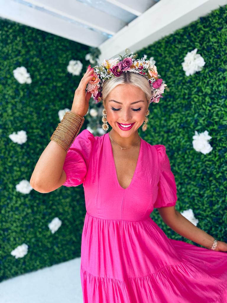 Mabel Open Back Maxi Dress Pink