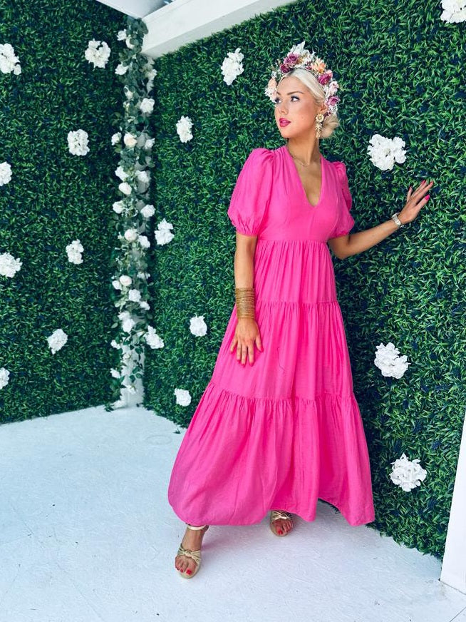 Mabel Open Back Maxi Dress Pink