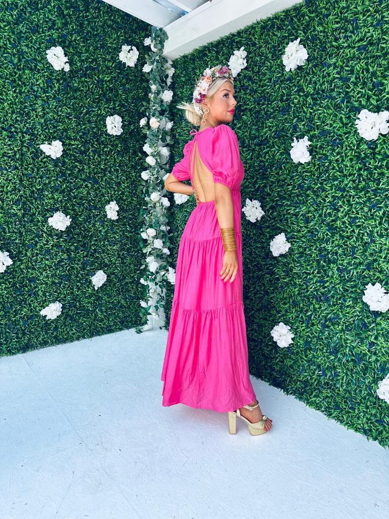 Mabel Open Back Maxi Dress Pink