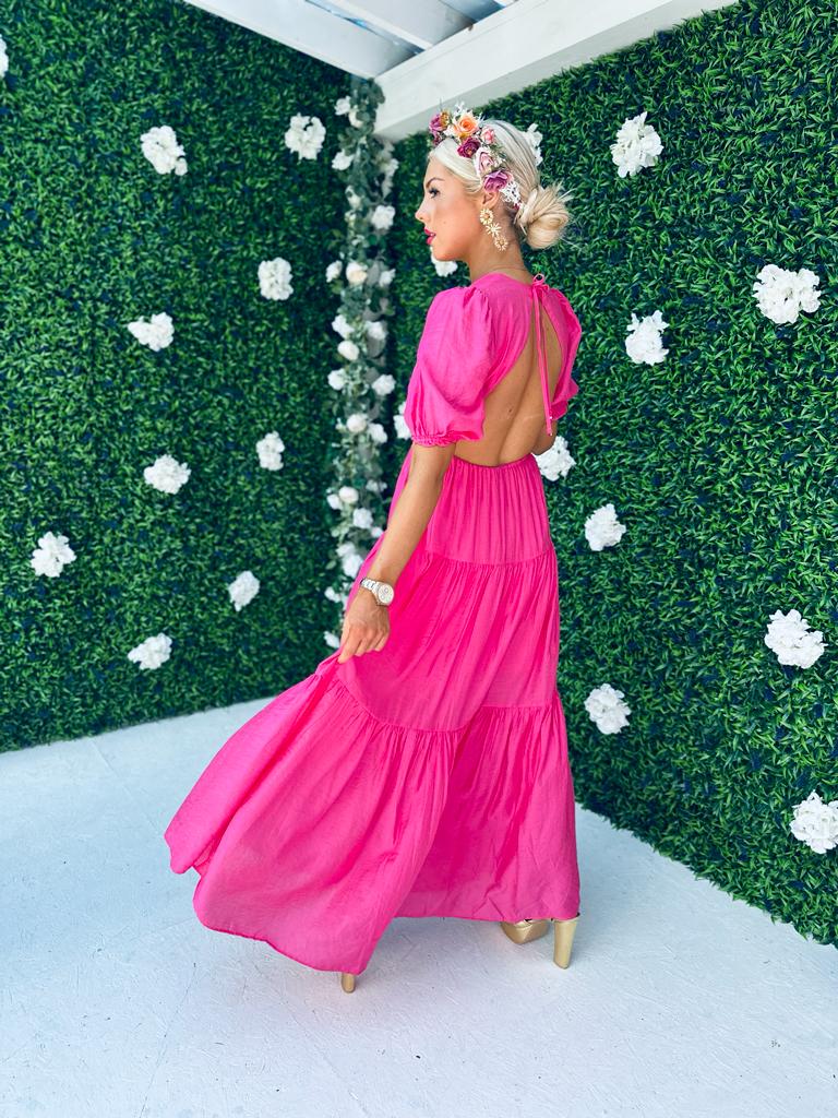 Mabel Open Back Maxi Dress Pink