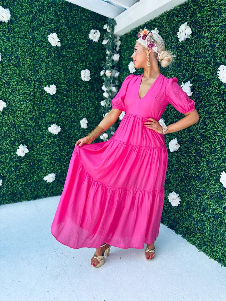 Mabel Open Back Maxi Dress Pink